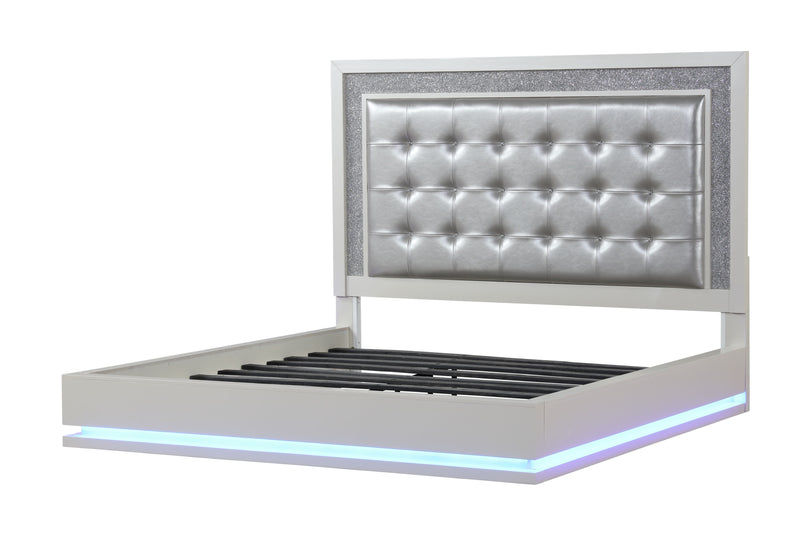 Galaxy Home Passion Milky White 5pc King Bedroom Set with Vanity Set