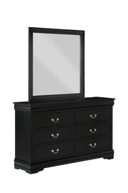 Crown Mark Louis Philip Black Wood Dresser And Mirror