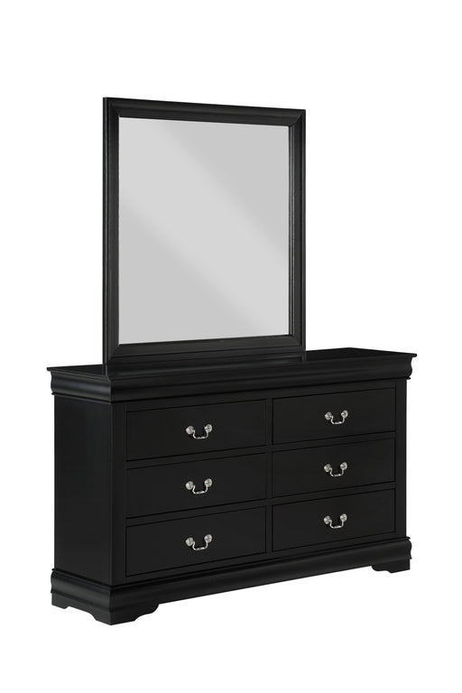 Crown Mark Louis Philip Black Wood Dresser And Mirror