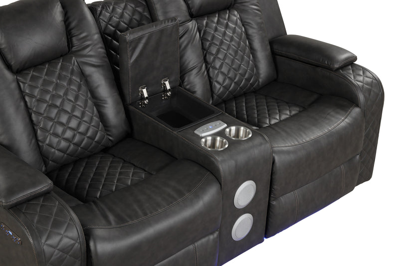 Galaxy Home Benz Ice LED Power Reclining Loveseat