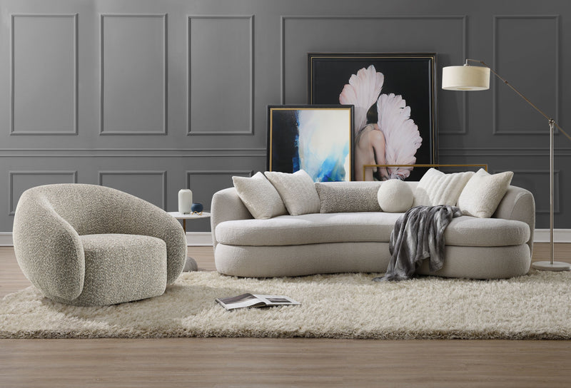Acme Furniture Iniko Beige Sofa with 6 Pillows