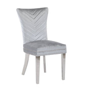 2 Galaxy Home Eva Silver Velvet Dining Chairs