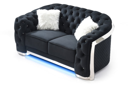 Glory Furniture Sapphire Black Loveseat