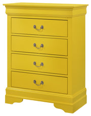 Glory Furniture Louis Phillipe Yellow 4 Drawers Chest