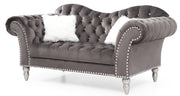 Glory Furniture Wilshire Dark Gray Velvet Loveseat