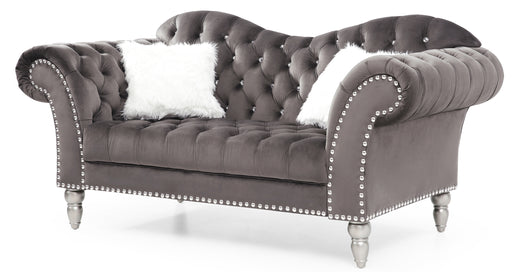 Glory Furniture Wilshire Dark Gray Velvet Loveseat