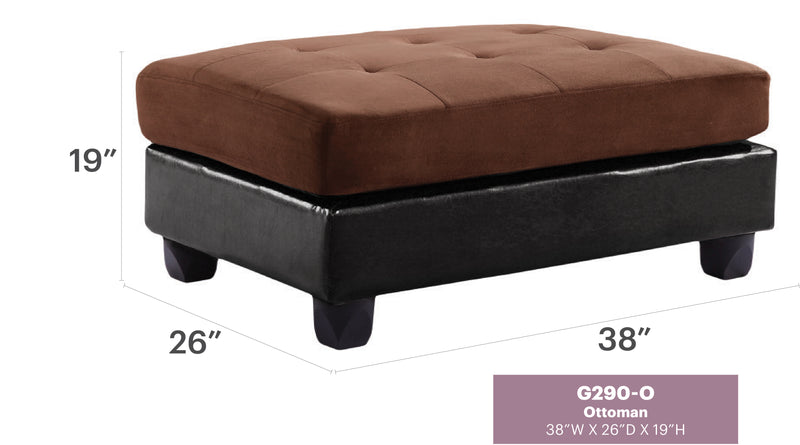 Glory Furniture Pounder Chocolate Microsuede Ottoman
