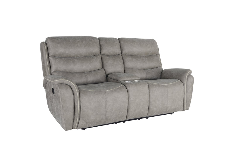 New Classic Furniture Kamari Gray Console Loveseat with Dual Recliners