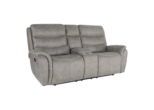 New Classic Furniture Kamari Gray Console Loveseat with Dual Recliners