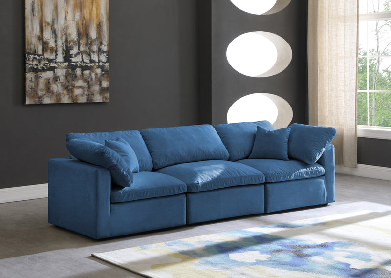 Meridian Furniture Plush Cream Velvet Modular Sofa