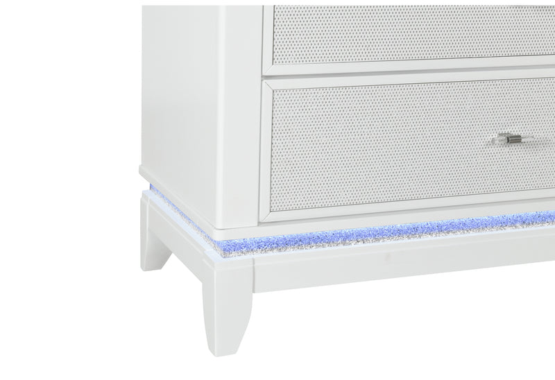 Global Furniture Alina White Chest with LED