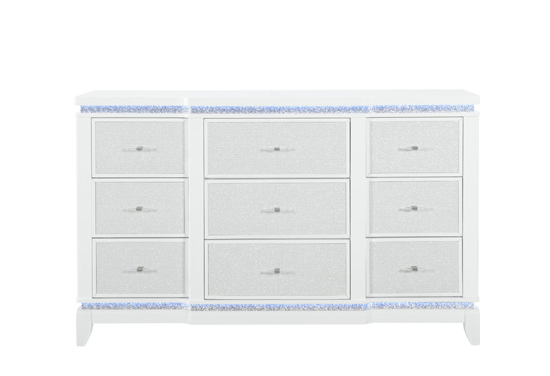Global Furniture Alina White Dresser with LED