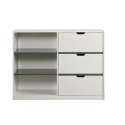 Acme Furniture Ratana White Gray Loft Bed with Cabinet
