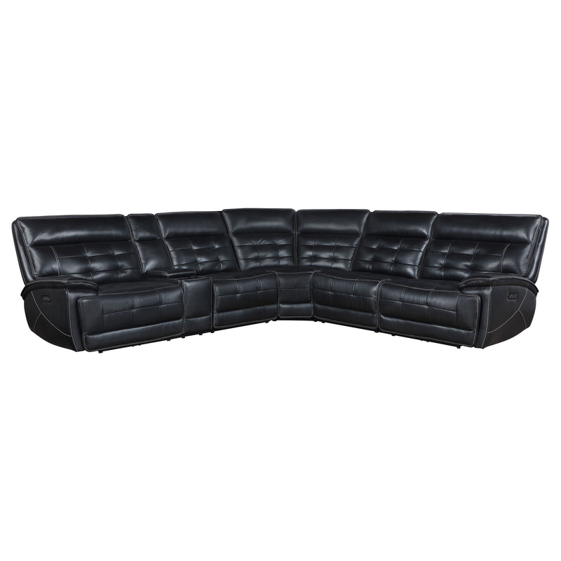 Coaster Furniture Hewitt Black Leather Power Reclining Sectional