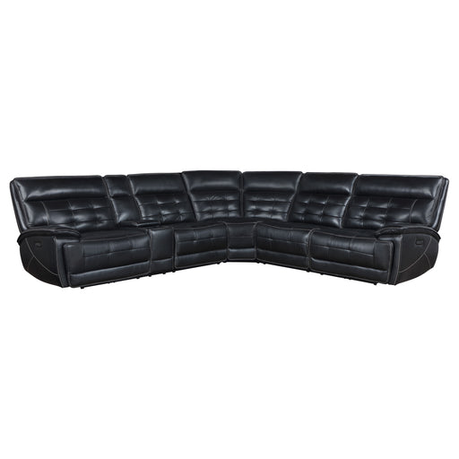 Coaster Furniture Hewitt Black Leather Power Reclining Sectional