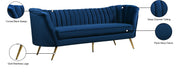 Meridian Furniture Margo Green Velvet Sofa
