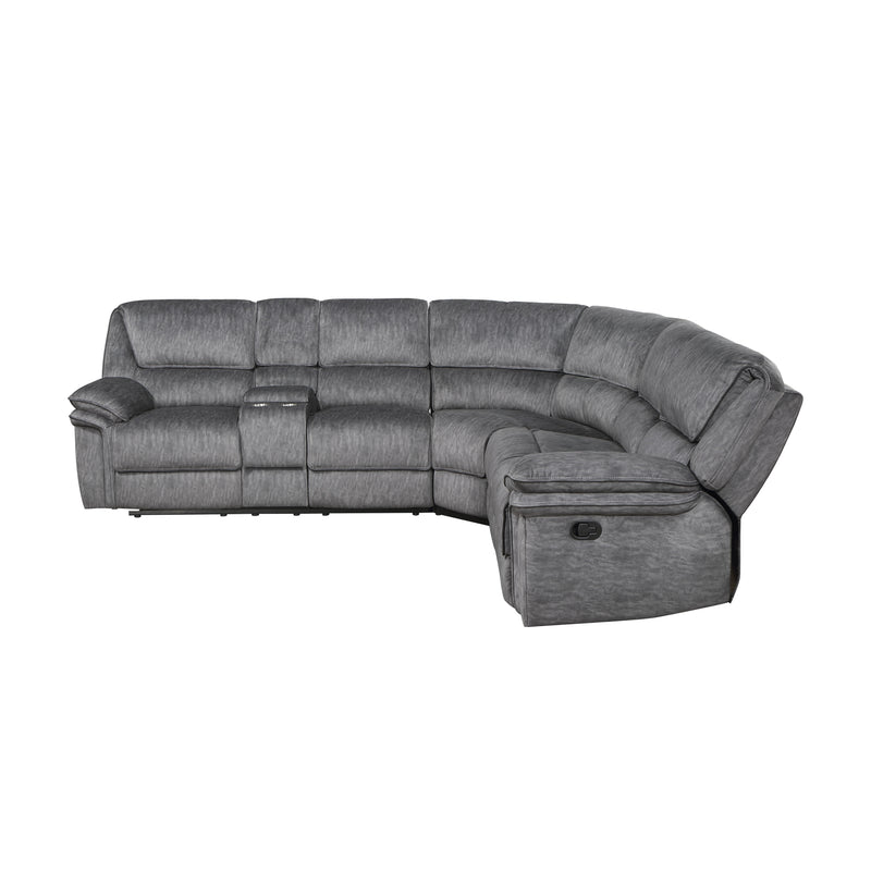 Home Elegance Muirfield Gray 3pc Reclining Sectional with Left Console
