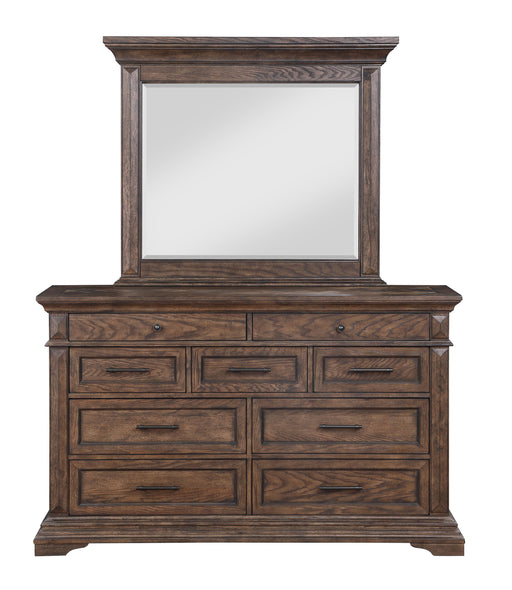 New Classic Furniture Mar Vista Walnut Dresser and Mirror