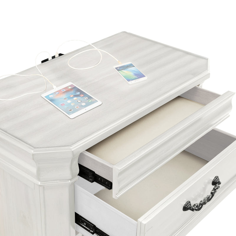 New Classic Furniture Lyndhurst Vintage White Nightstand