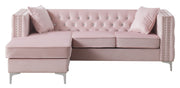Glory Furniture Paige Gray Velvet Sofa Chaise