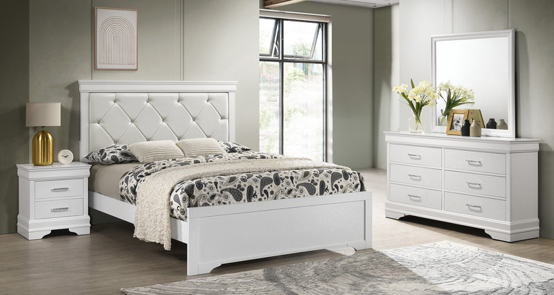 Crown Mark Amalia Champagne Silver Night Stand