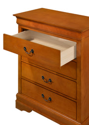 Glory Furniture Louis Phillipe Oak 4 Drawers Chest