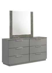 Galaxy Home Elara Gray Dresser and Mirror