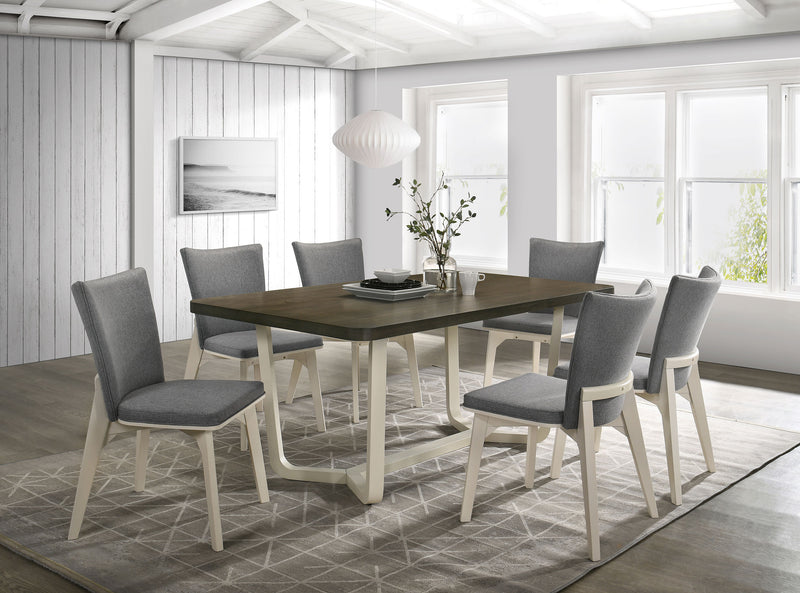 Coaster Furniture Biloxi Greyish Brown White Rectangular Dining Table