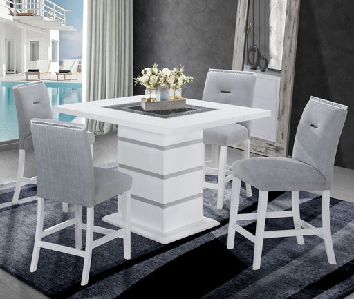 Global Furniture Monaco Contemporary White 5pc Bar Set