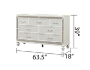 Galaxy Home Crystal White Dresser and Mirror