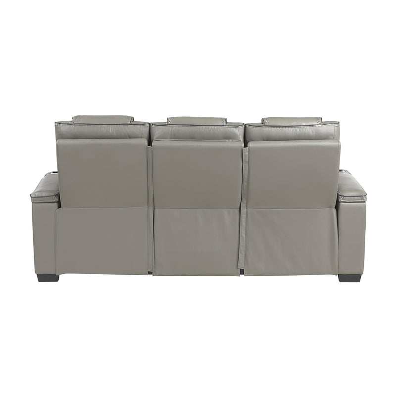 Home Elegance Apex Gray Power Double Reclining Sofa With Headrests