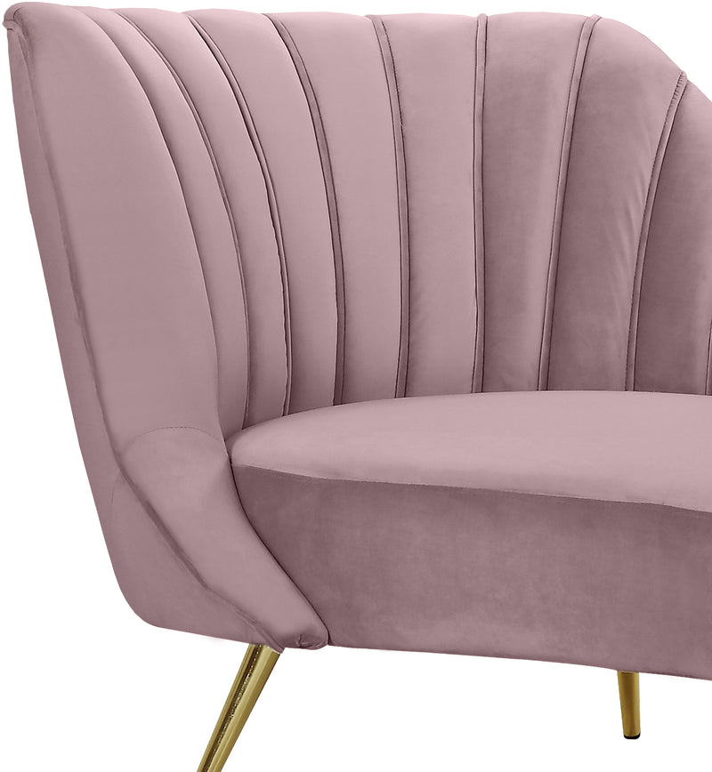 Meridian Furniture Margo Pink Velvet Chaise
