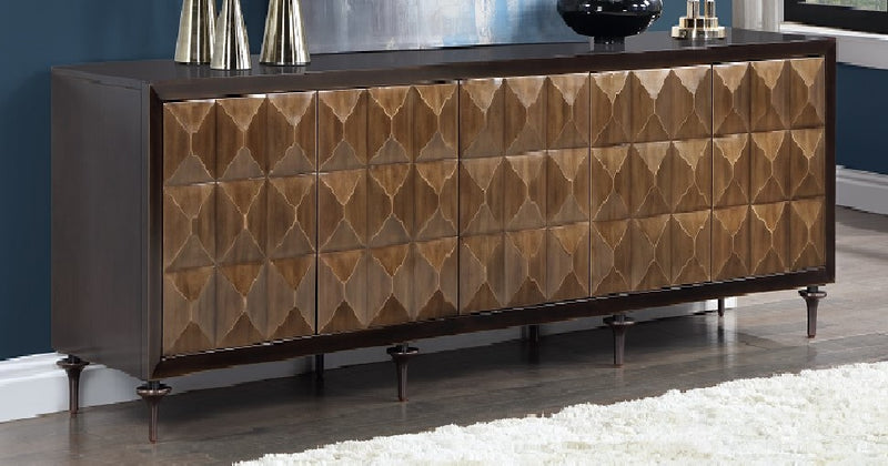Acme Furniture Diya Bronze and Espresso Console Cabinet