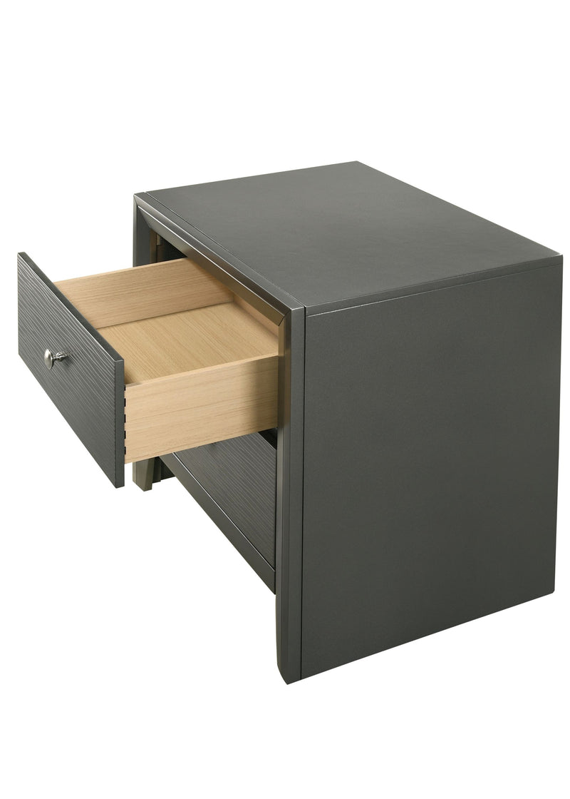 Crown Mark Denker Gun Metal Night Stand