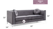 Glory Furniture Delray Gray Velvet Microsuede Sofa