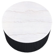 Steve Silver Colvin Black White Marble 3pc Coffee Table Set