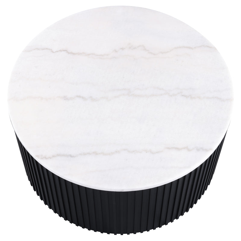 Steve Silver Colvin Black White Marble 3pc Coffee Table Set