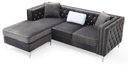Glory Furniture Paige Pink Velvet Sofa Chaise