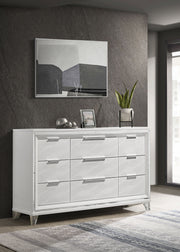 Coaster Furniture Marmore White 9 Drawer Dresser