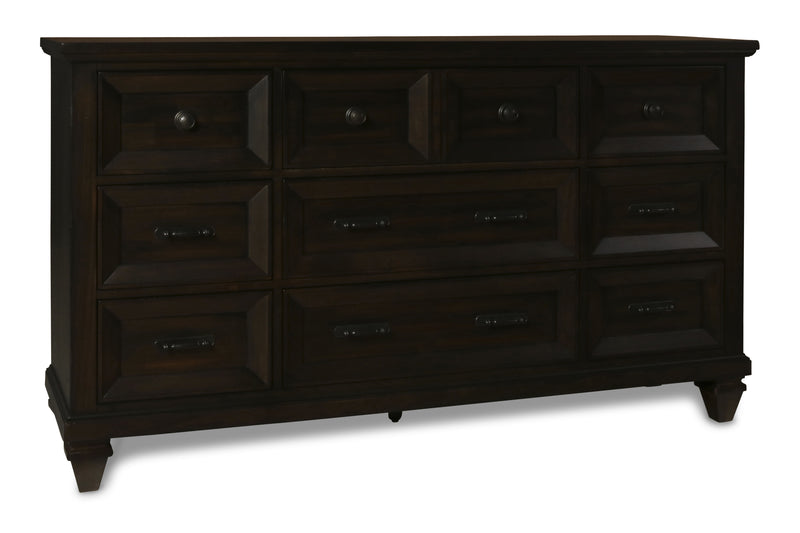 New Classic Furniture Sevilla Walnut Dresser and Mirror