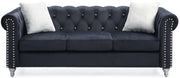Glory Furniture Raisa Black Velvet Sofa
