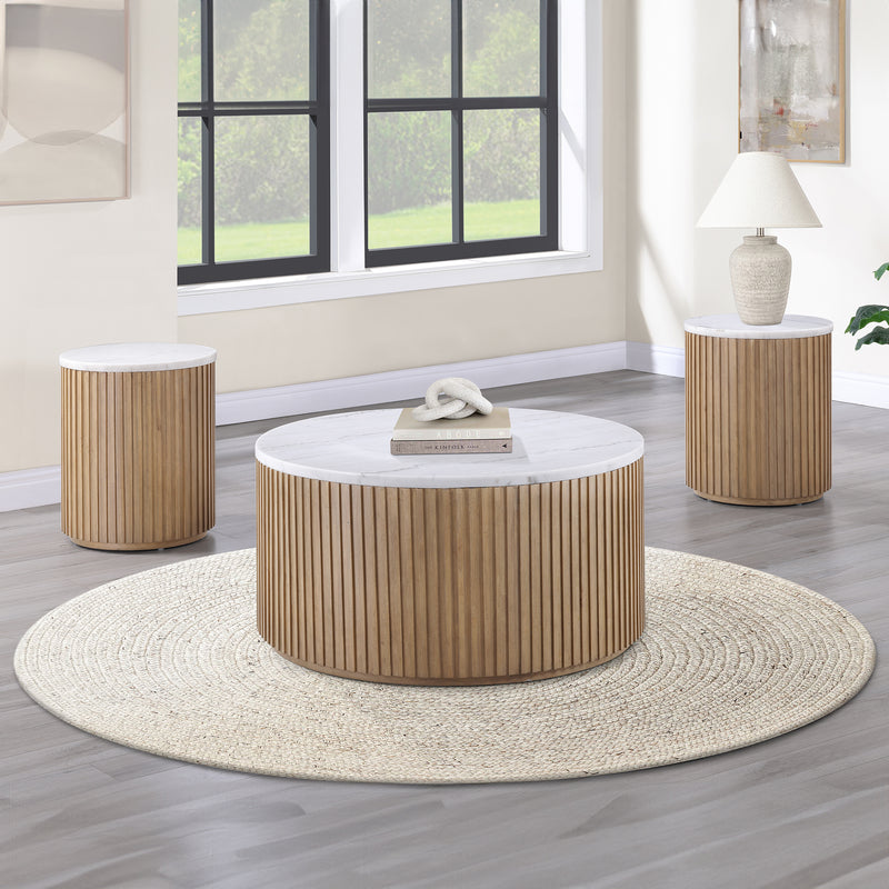 Steve Silver Colvin Brown White End Table