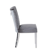 2 Galaxy Home Eva Silver Velvet Dining Chairs