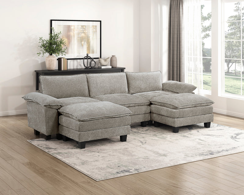 Home Elegance Dublin Pewter Ottoman