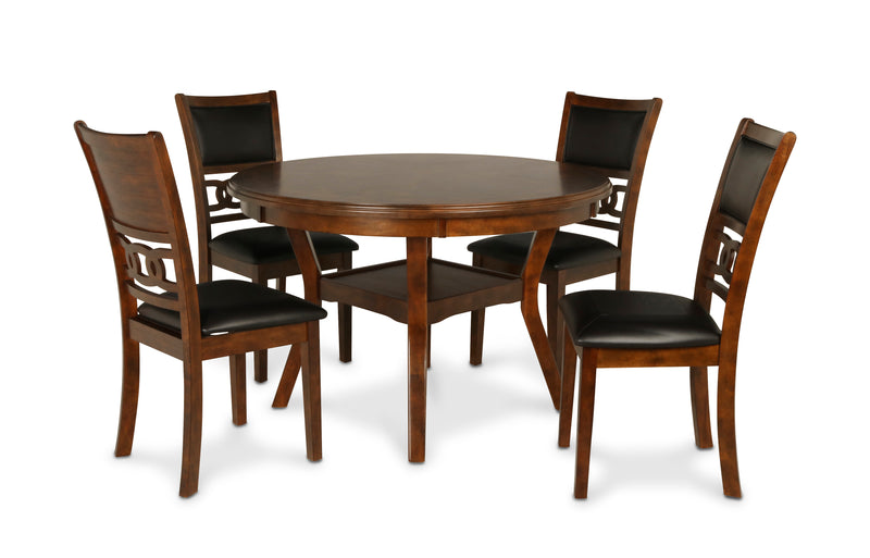 New Classic Furniture Gia Brown Round 5pc Dining Set