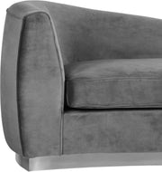 Meridian Furniture Julian Black Velvet Chrome Chaise