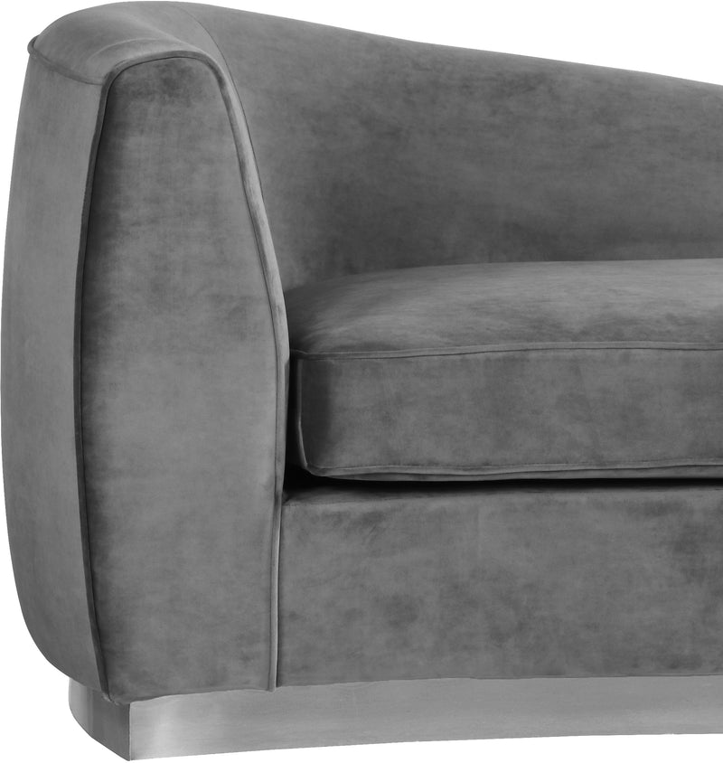 Meridian Furniture Julian Black Velvet Chrome Chaise