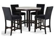 New Classic Furniture Celeste Black 5pc Round Counter Height Set