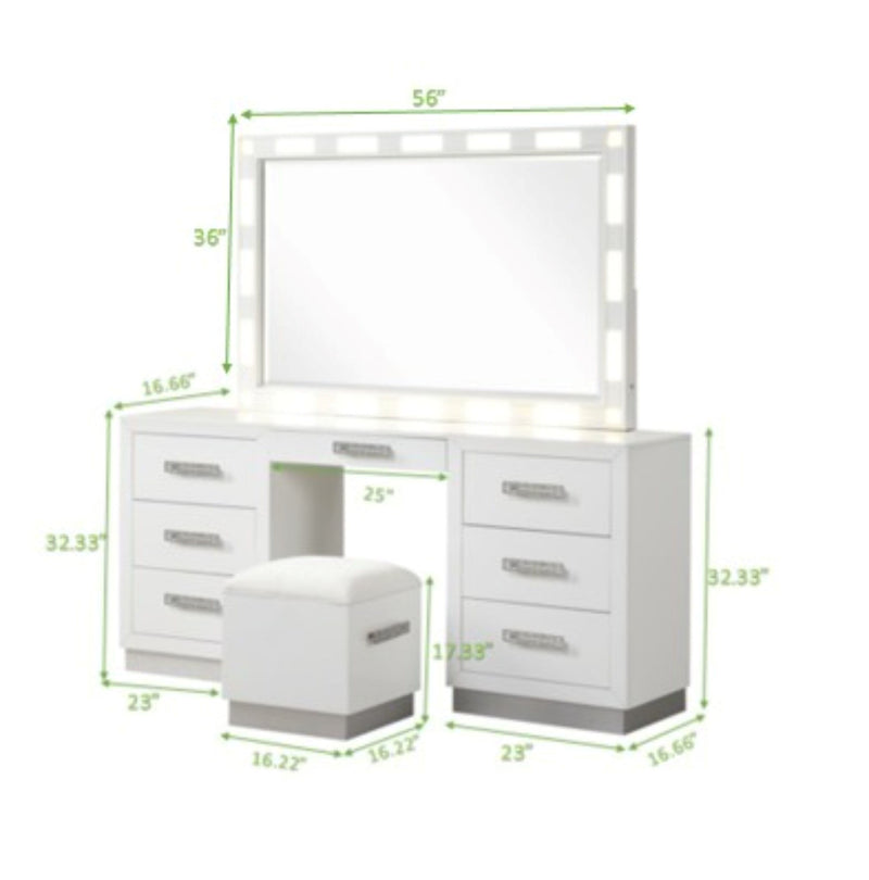 Galaxy Home Coco Milky White Wood Vanity Set