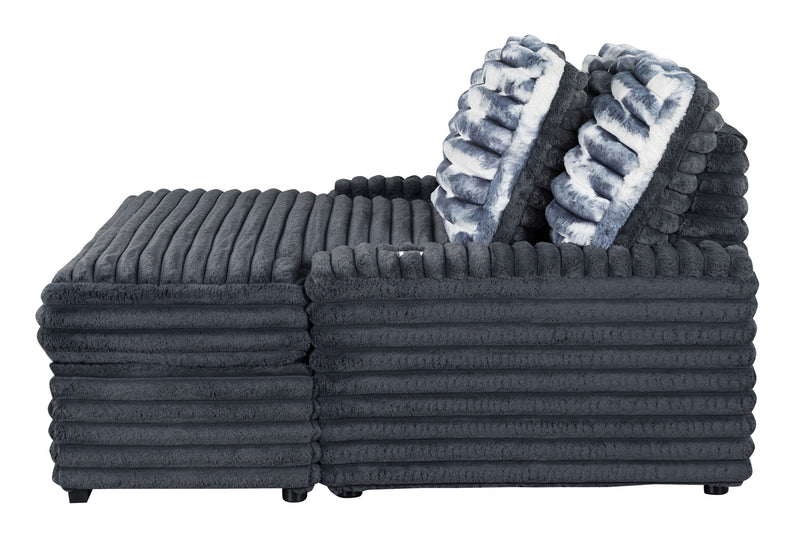 Global Furniture U8291 Grey Lounger Sofa with USB